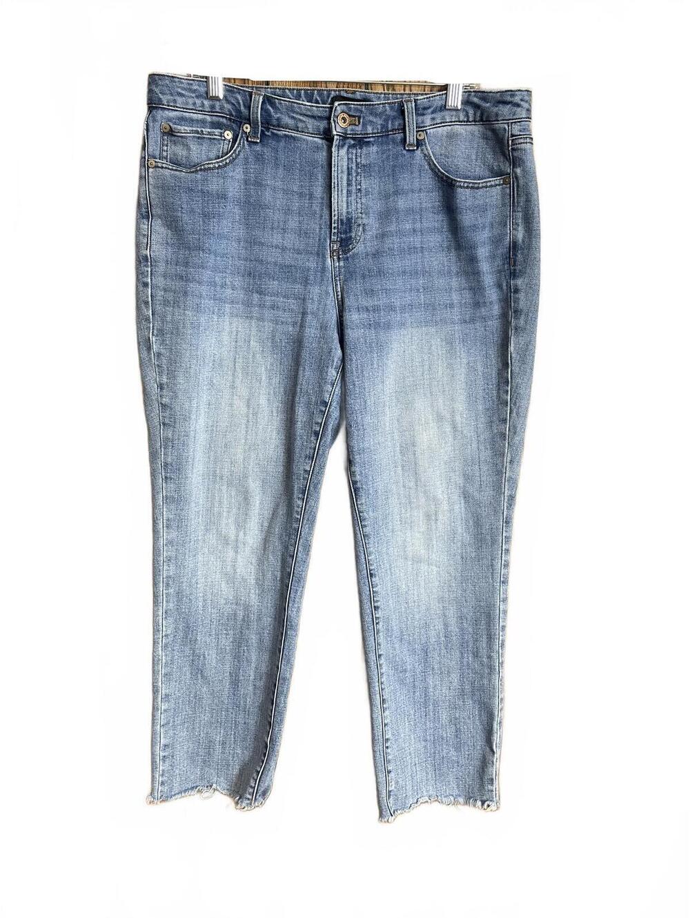 Talbots modern ankle Jean with raw hems 14W